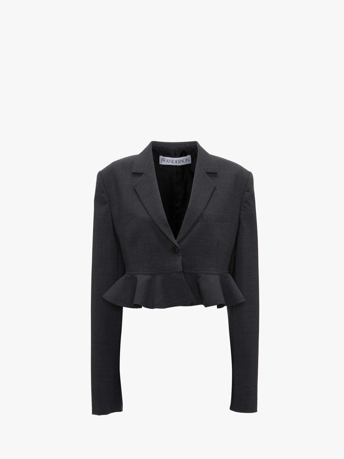 

Укороченная куртка с оборками JW Anderson, серый меланж