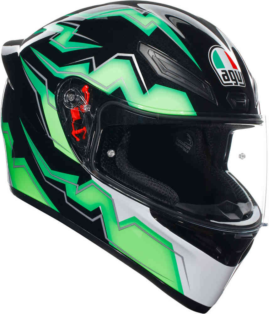 цена K-1 S Криптоновый шлем AGV, черный/зеленый