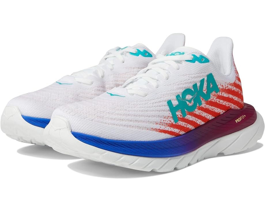 

Кроссовки Hoka Women's Mach 5, цвет White/Flame