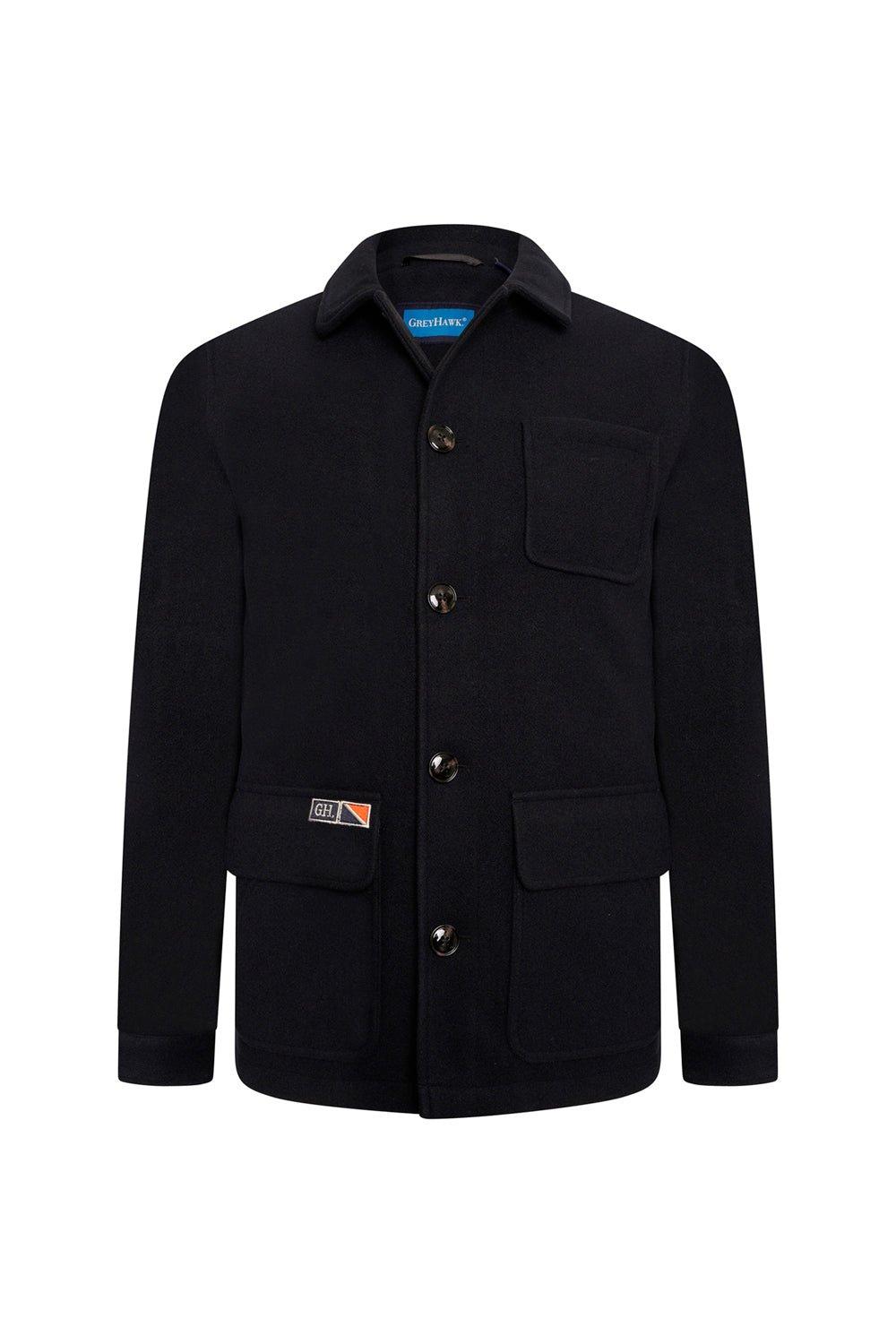 Экстра-высокая куртка в стиле рабочей одежды серого цвета Hawk Grey Hawk, темно-синий
