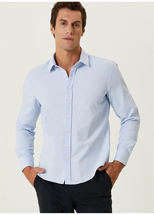 

Синяя мужская рубашка Slim Fit с классическим воротником Network