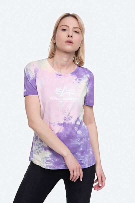 

Хлопковая футболка Basic Tee Batik Wmn Alpha Industries, розовый