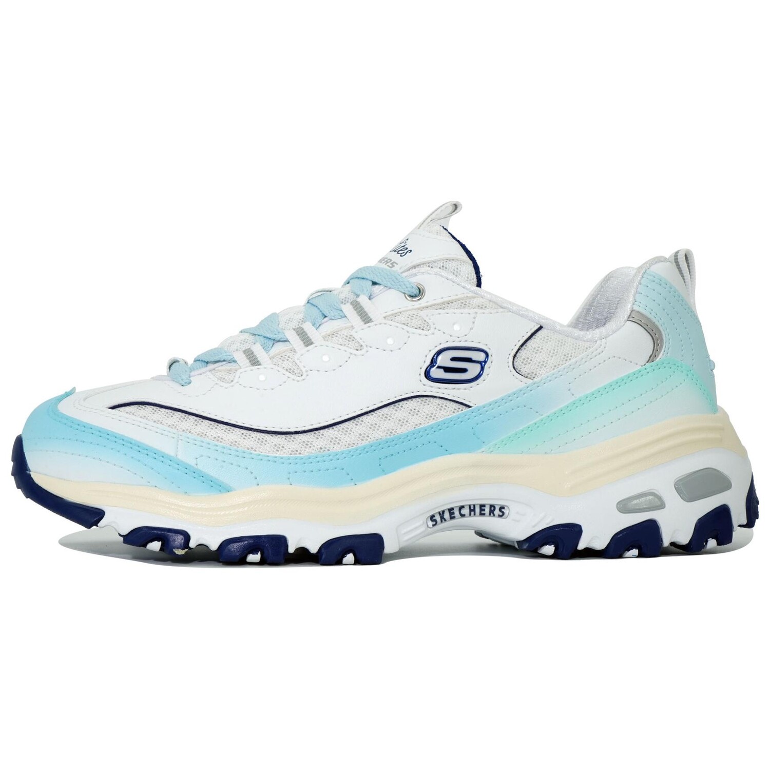 

Кроссовки Skechers D"Lites 1.0 Chunky Sneakers Women's Low-top White/blue/green, белый/синий