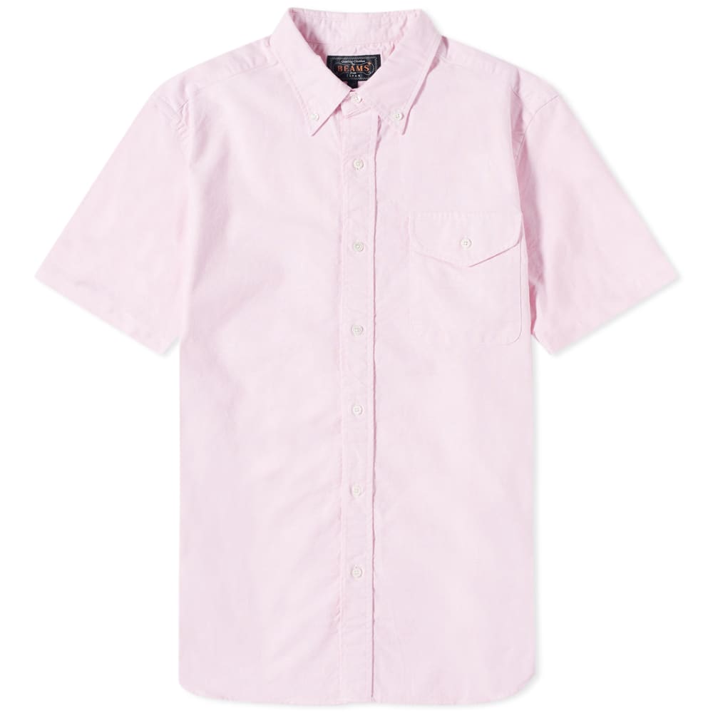 цена Оксфордская рубашка Beams Plus BD с коротким рукавом, розовый