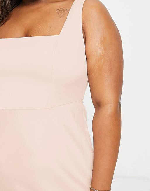 

Атласное платье макси с квадратным вырезом ASOS EDITION Curve