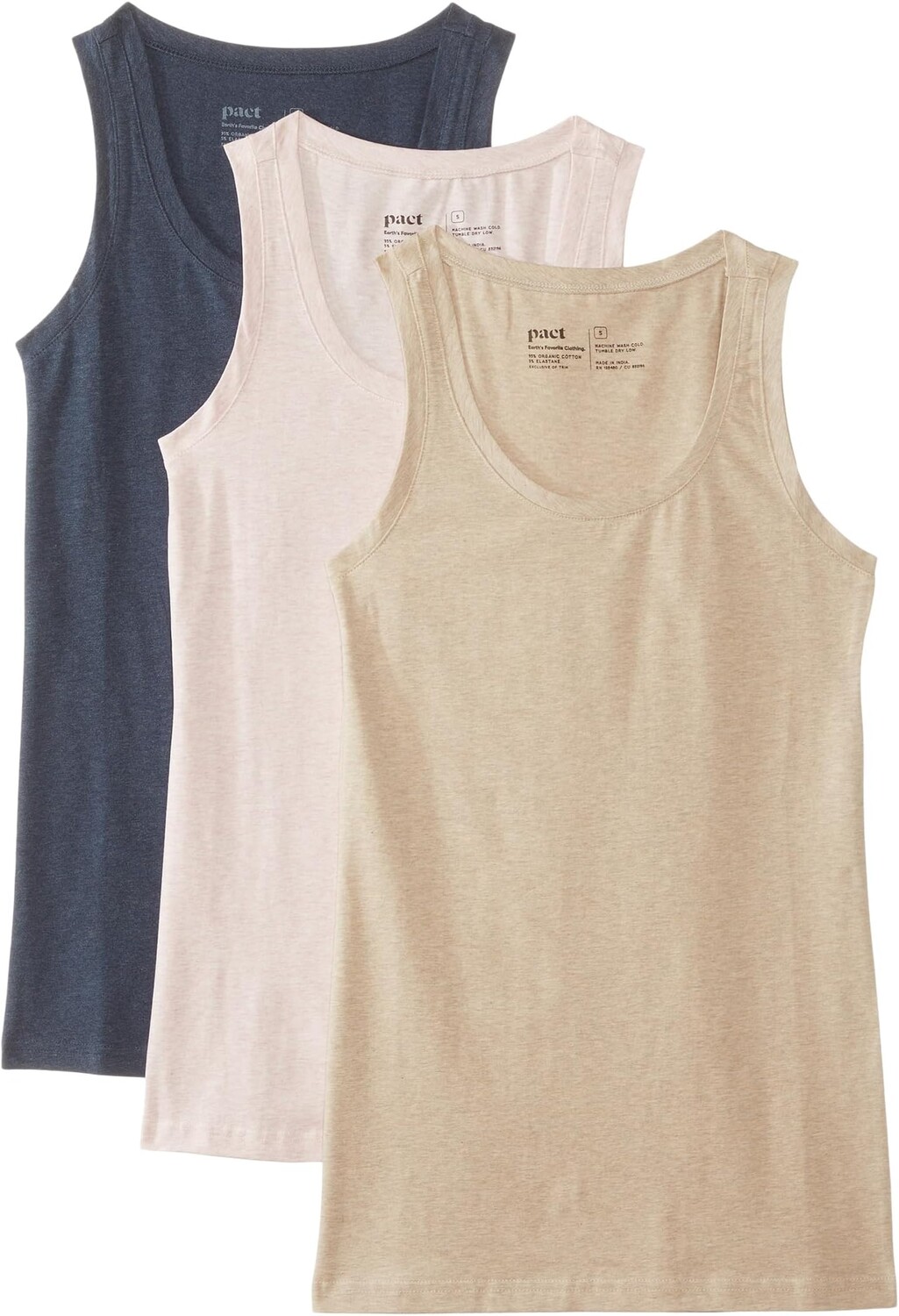 

Майка Stretch-Fit Tank 3-Pack PACT, цвет Sweet Dreams