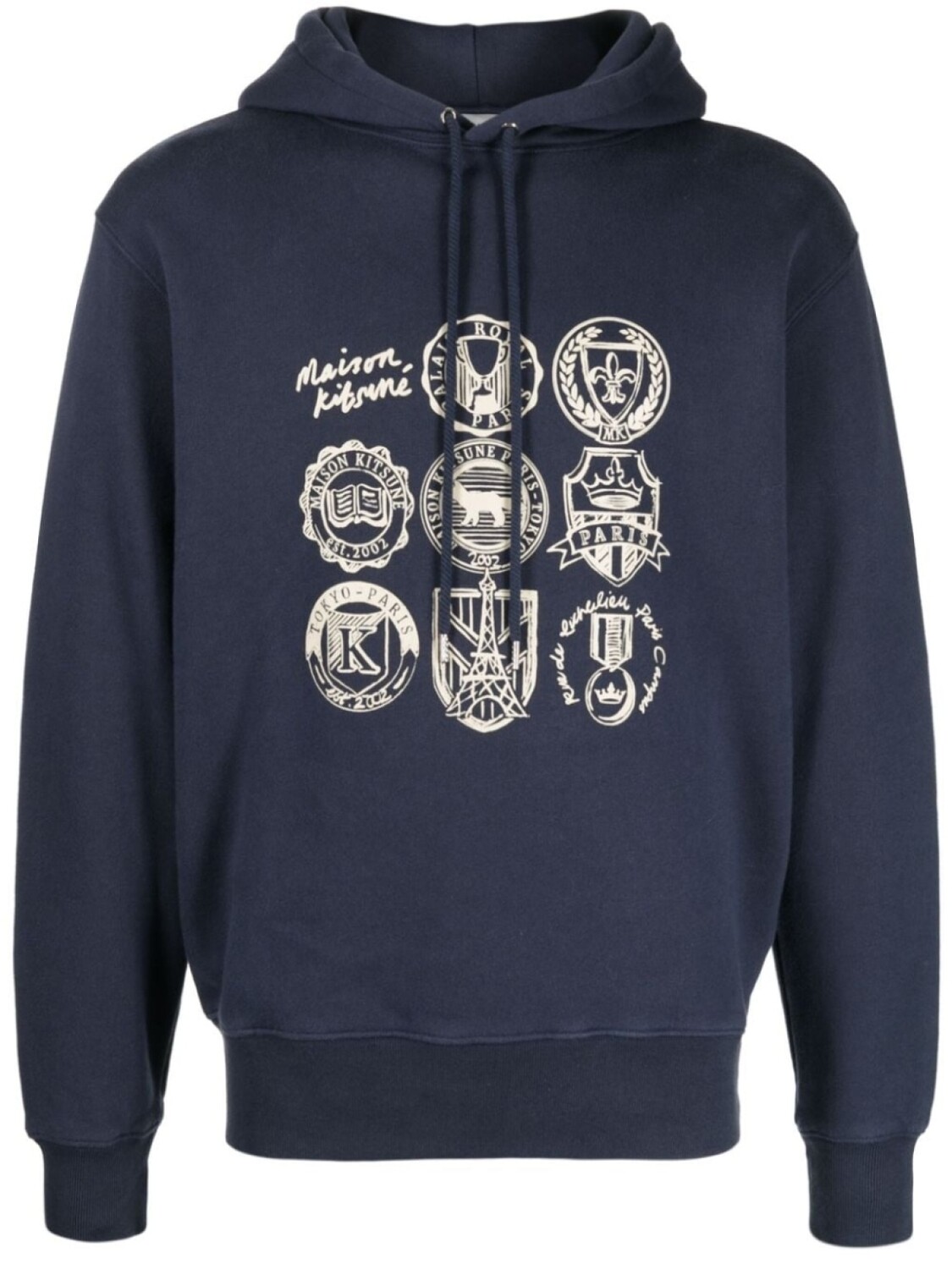 

Худи из джерси с логотипом Maison Kitsuné, синий