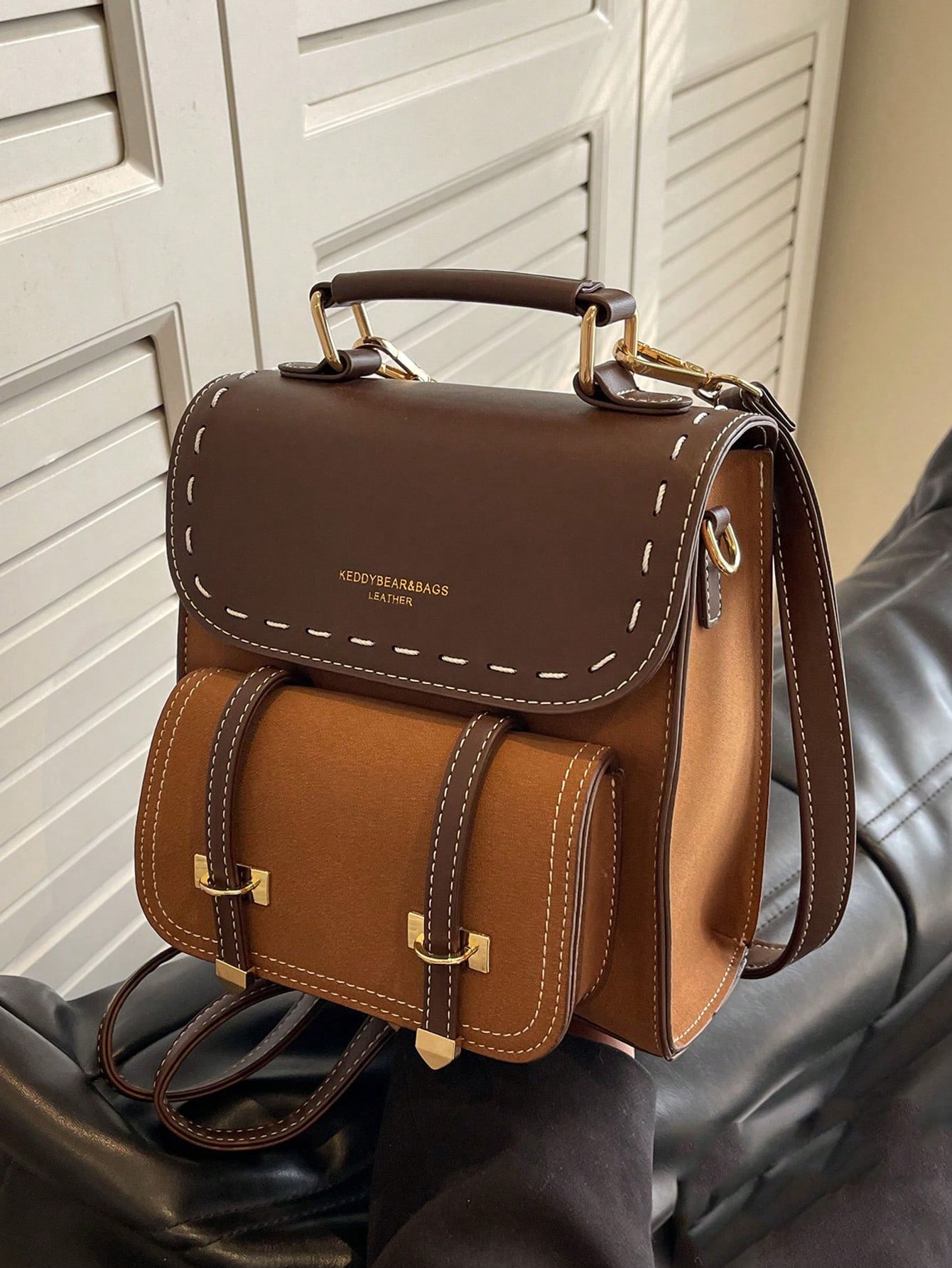 Легкий портативный винтажный небольшой рюкзак с цветными блоками/сумка на плечо для женщин, кофейный коричневый шифт монета сиба ину шиб монета криптовалюта 17 дюймов рюкзак на плечо винтажный графический винтажный спортивный активный