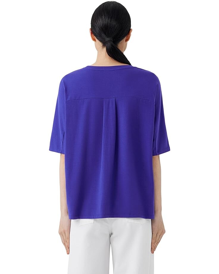 

Футболка Eileen Fisher Crew Neck Boxy Tee, цвет Blue Violet