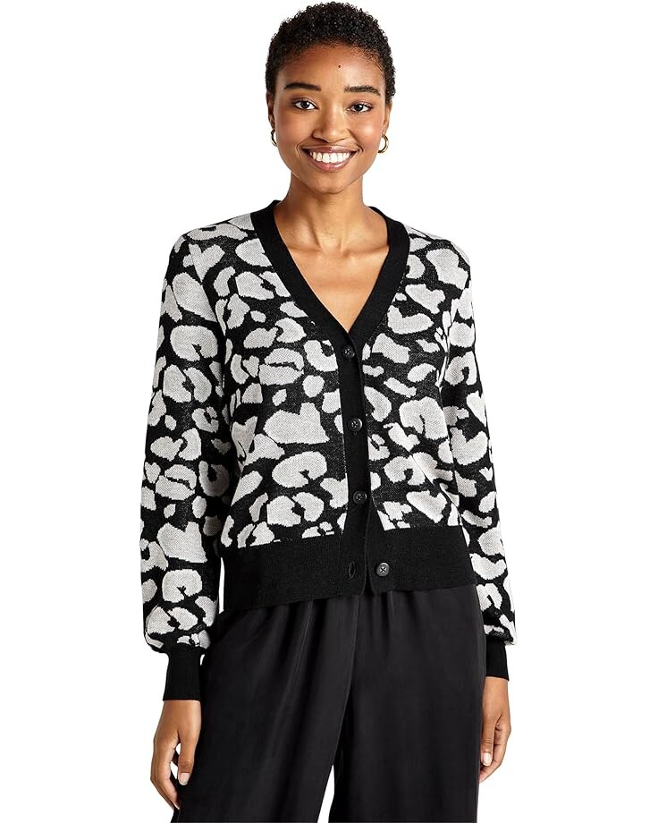 

Свитер Splendid Leopard Cardigan, черный