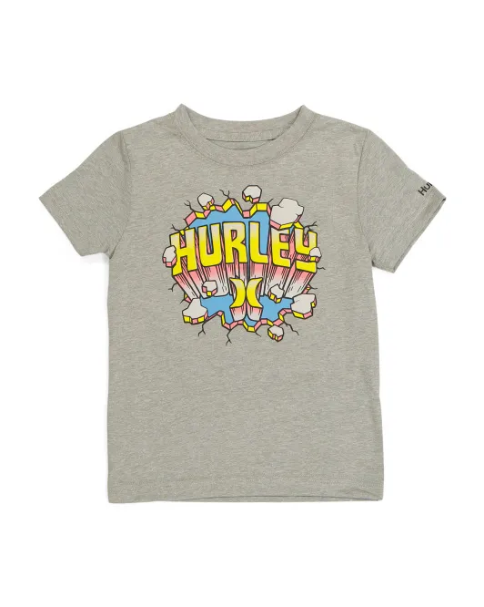 

Футболка с граффити для маленьких мальчиков Hurley, серый