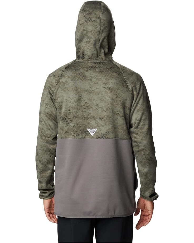 

Худи Columbia PFG Super Terminal Fleece Hoodie, цвет Cypress PFG Camo/City Grey