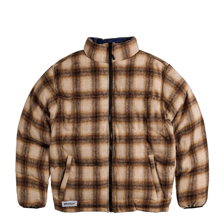 

Куртка Reversible Plaid Puffer Jacket Butter Goods, коричневый