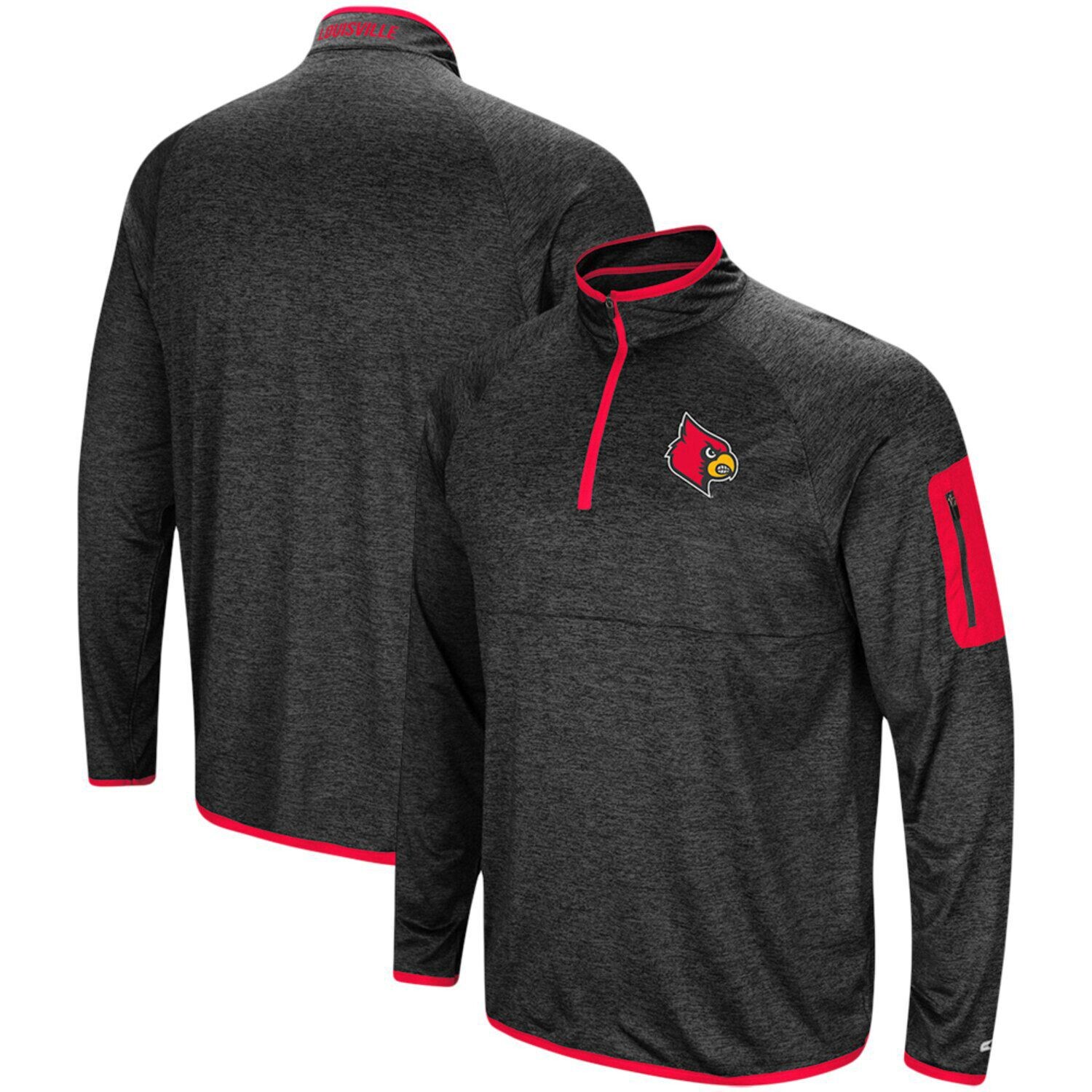 

Мужской черный пуловер с молнией в четверть Louisville Cardinals Amnesia Colosseum