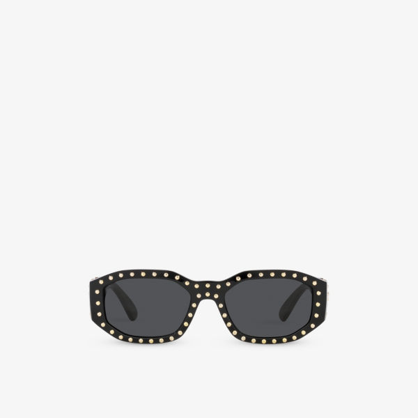 Солнцезащитные очки VE4361 в нейлоновой прямоугольной оправе Versace, черный