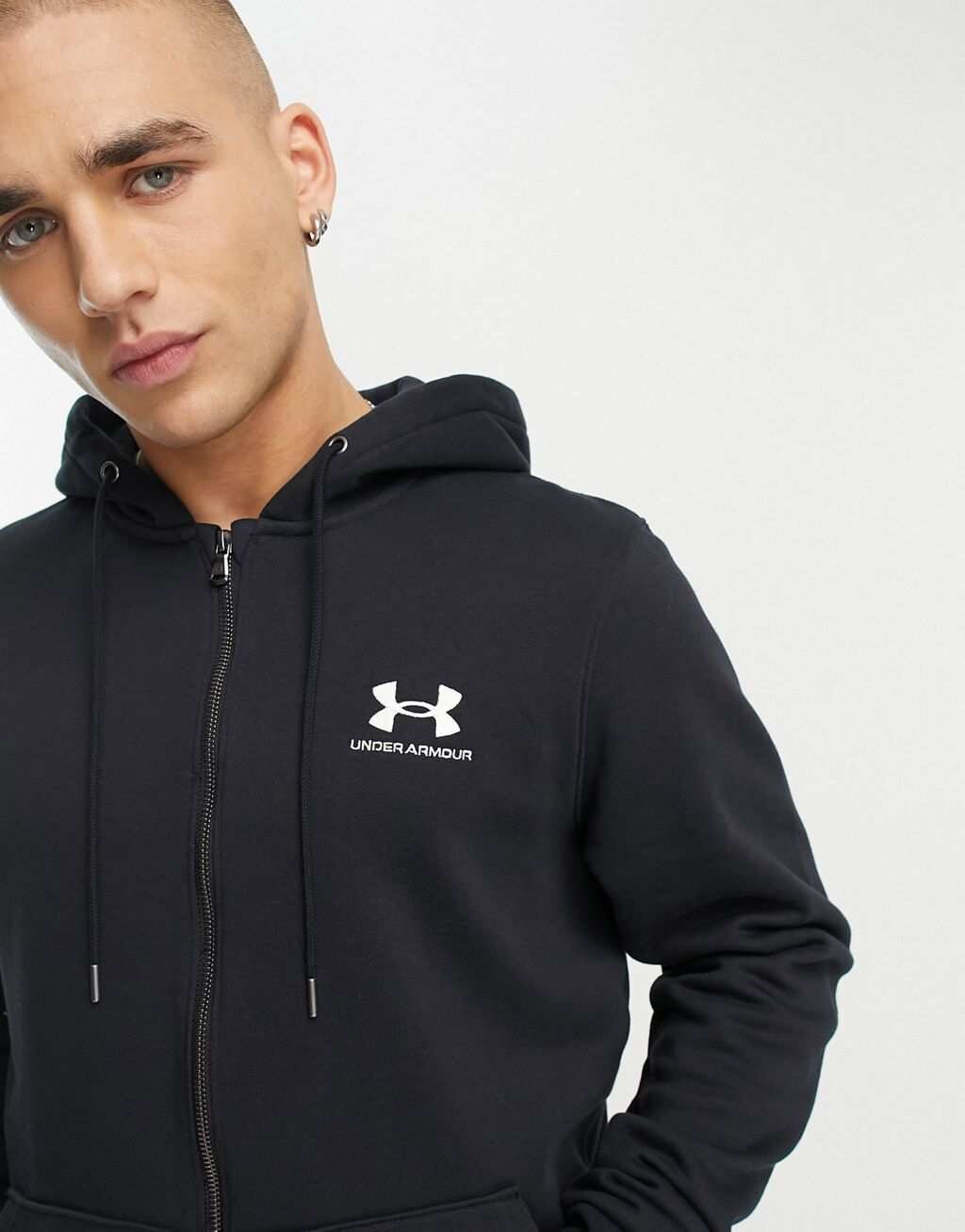 

Черная толстовка с молнией и полной молнией Under Armour Essential Fleece, Черный