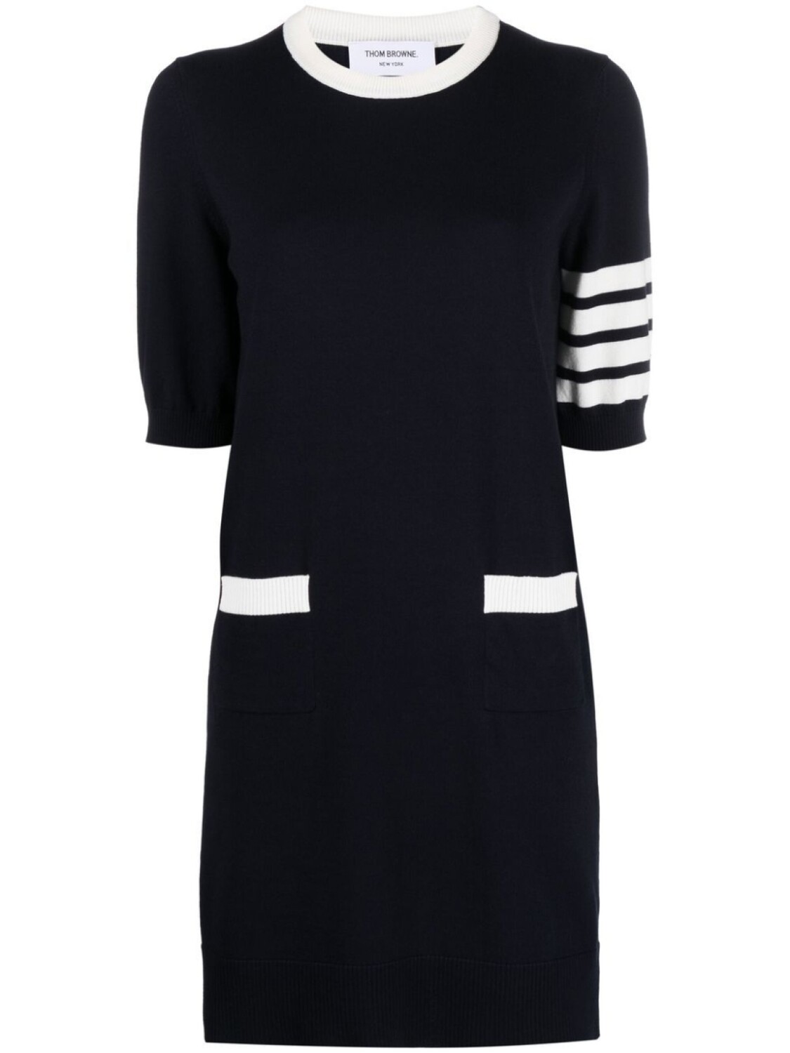 

Thom Browne Hector-embroidery knitted minidress, синий