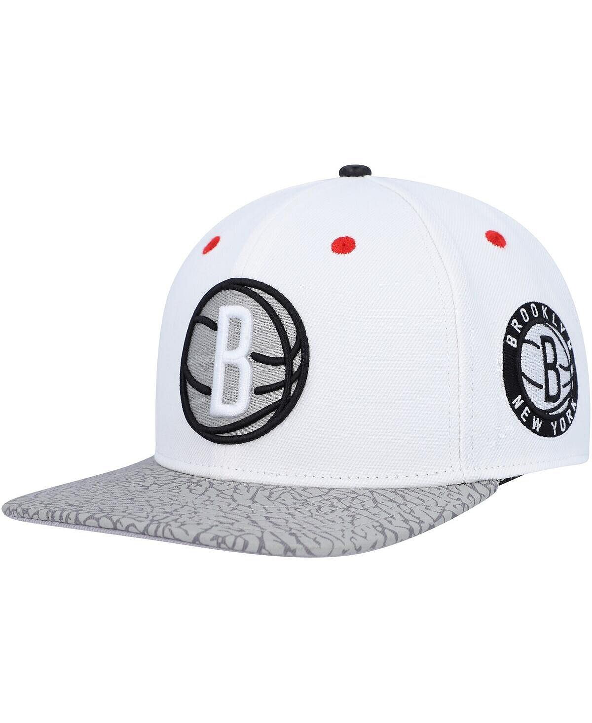 

Мужская бело-серая кепка Brooklyn Nets с крючком Elephant Snapback Pro Standard