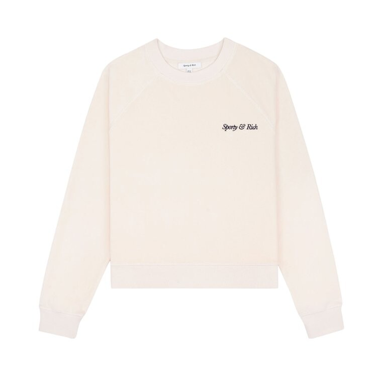 

Свитер Sporty & Rich Italic Logo Raglan 'Cream/Navy', кремовый, Бежевый