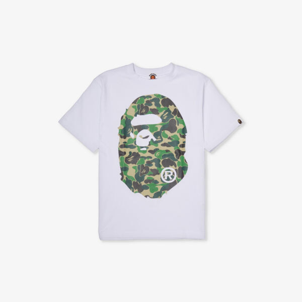 

Футболка camo big head с короткими рукавами из хлопкового трикотажа 10-13 лет A Bathing Ape, белый