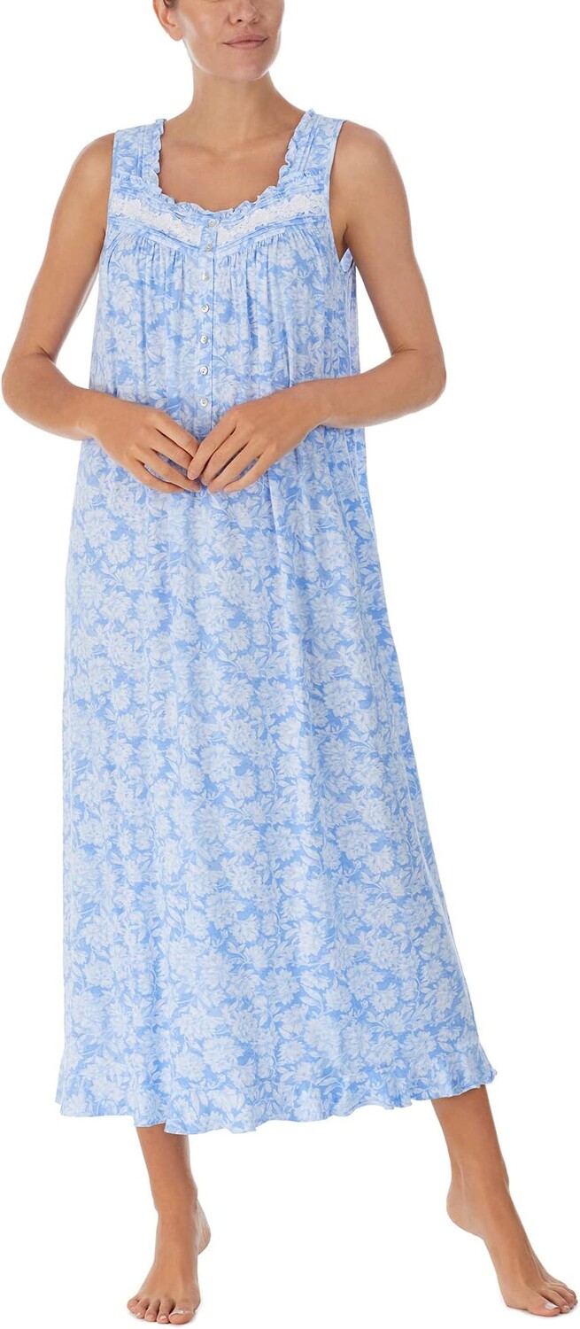 

Модальное балетное платье без рукавов Eileen West, цвет Blue Ground Floral