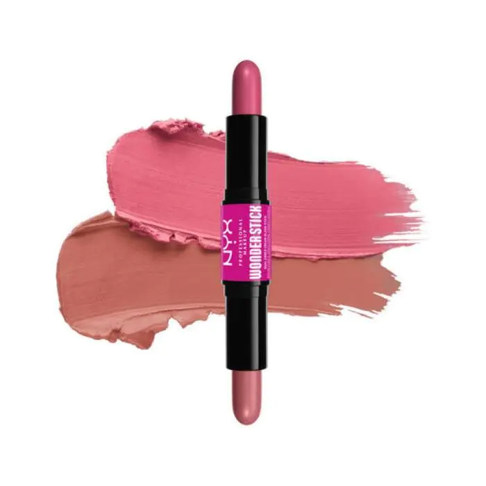 цена Румяна Wonder Stick Cream Blush colorete duo en barra Nyx Professional Make Up, Light Peach + Baby Pink