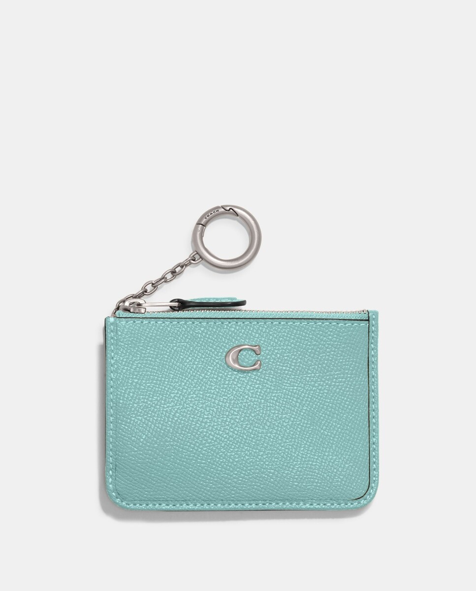 

Визитница из коричневой кожи с сумочкой и брелоком Coach, коричневый