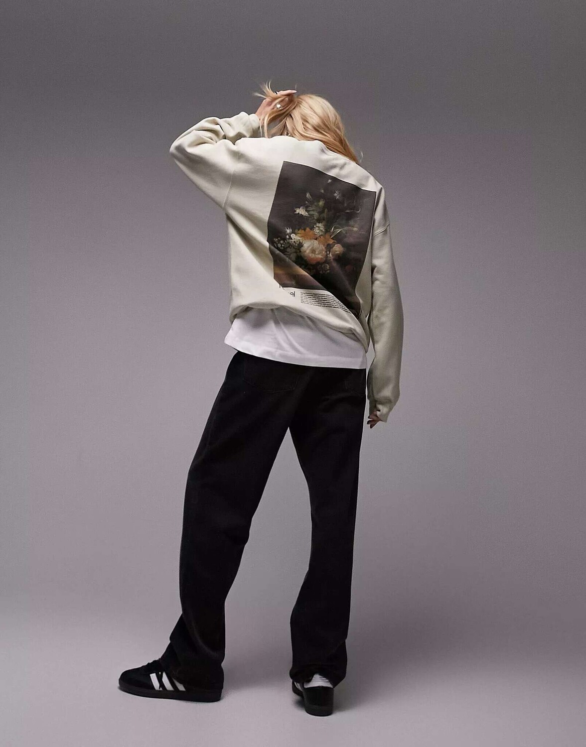 

Topshop Graphic National Gallery Rachel Ruysch Цветок в вазе Объемный свитер из камня