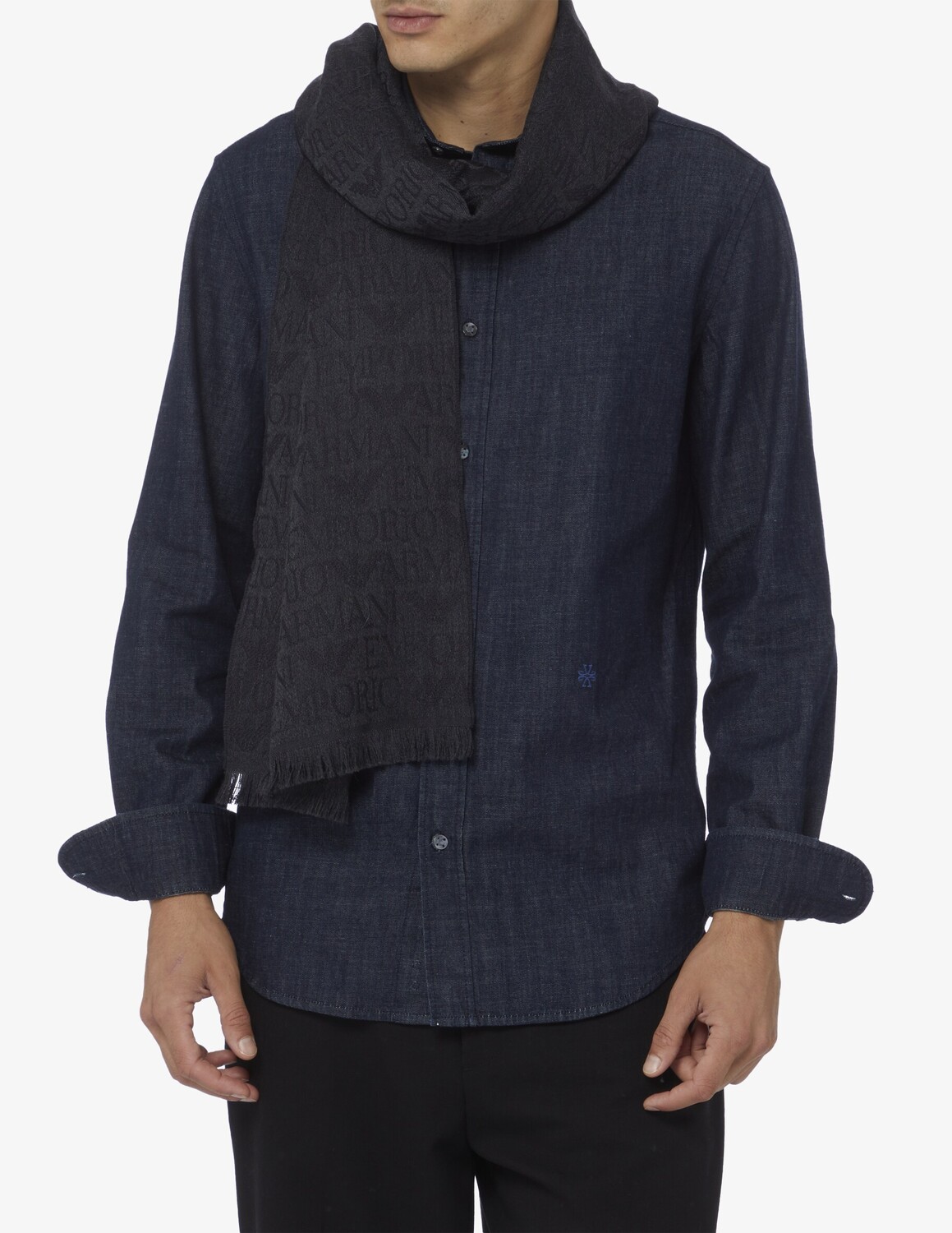 

Шарф Emporio Armani, синий