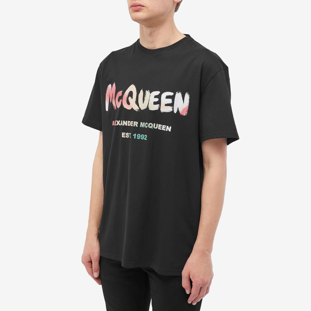 

Alexander McQueen Футболка с логотипом Solarized Graffiti, черный