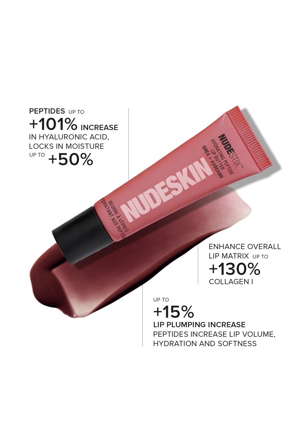 

Бальзам для губ NUDESKIN HYDRA PEPTIDE LIP BUTTER NUDESTIX, коричневый