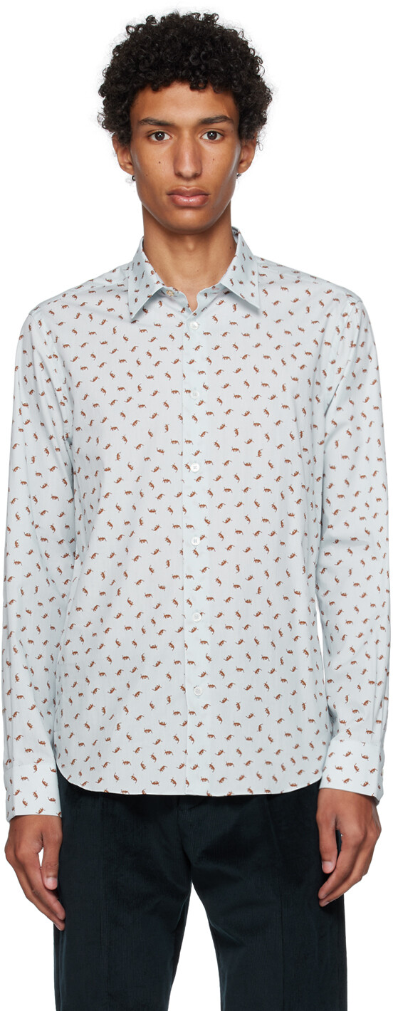 

Синяя рубашка узкого кроя Paul Smith