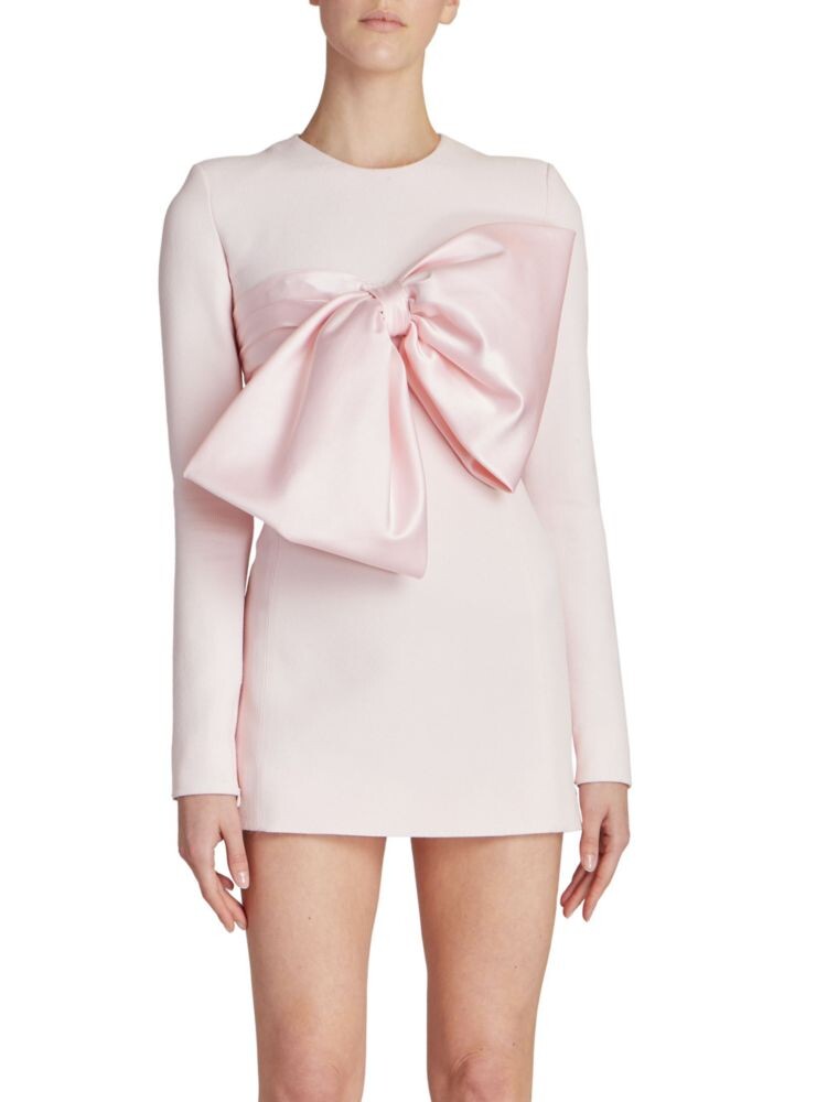 

Мини-платье с длинными рукавами и бантом Giambattista Valli, цвет Quartz Rose