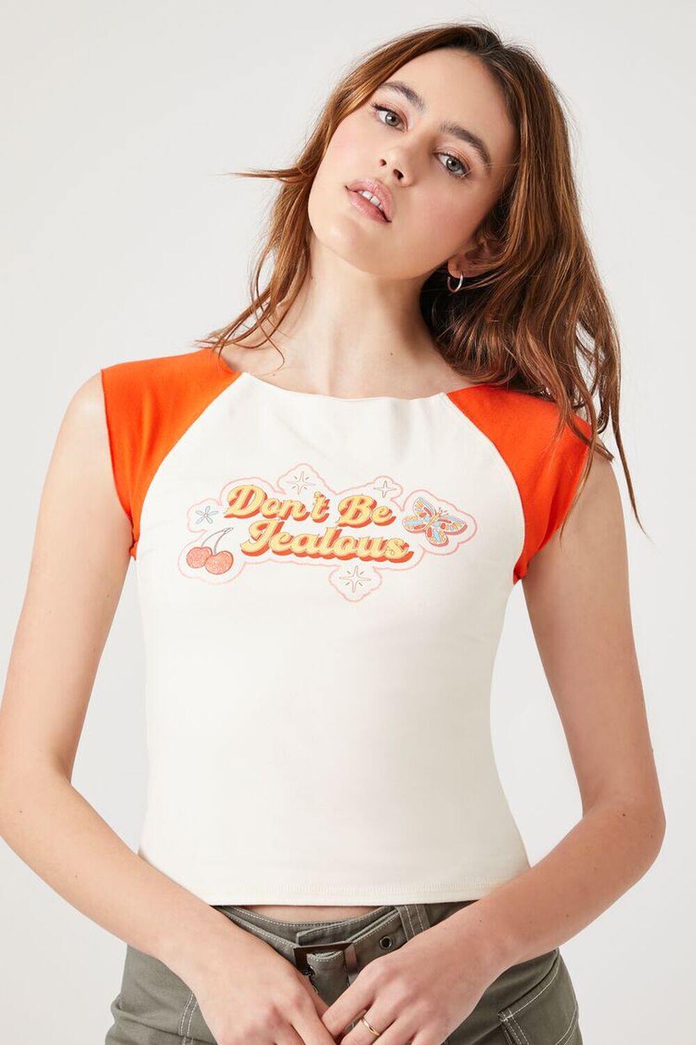 

Блестящая детская футболка Dont Be Jelyous Forever 21, красный
