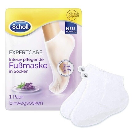 

Scholl EXPERTCARE Интенсивная питательная маска для ног с маслом лаванды - Увлажняющий уход - 1 пара одноразовых носков Маска для ног Лаванда