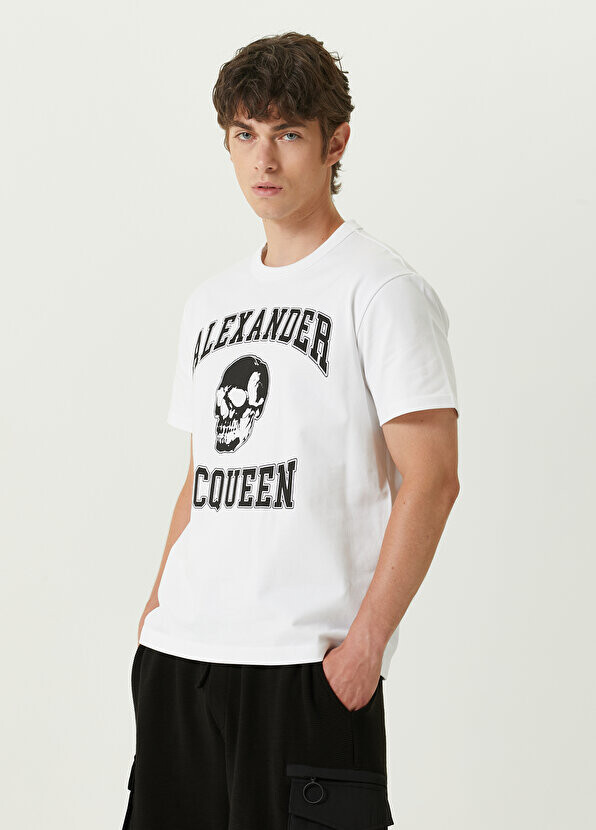 

Белая футболка с логотипом Alexander McQueen, Белый
