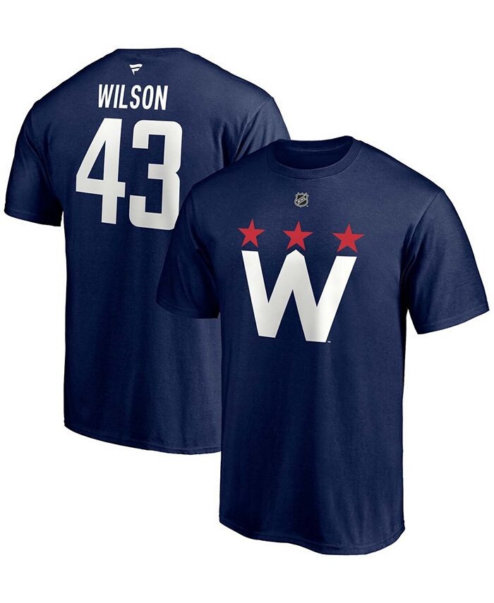 

Мужская футболка Tom Wilson Navy Washington Capitals 2020/21 с альтернативным аутентичным названием и номером стека Fanatics, синий