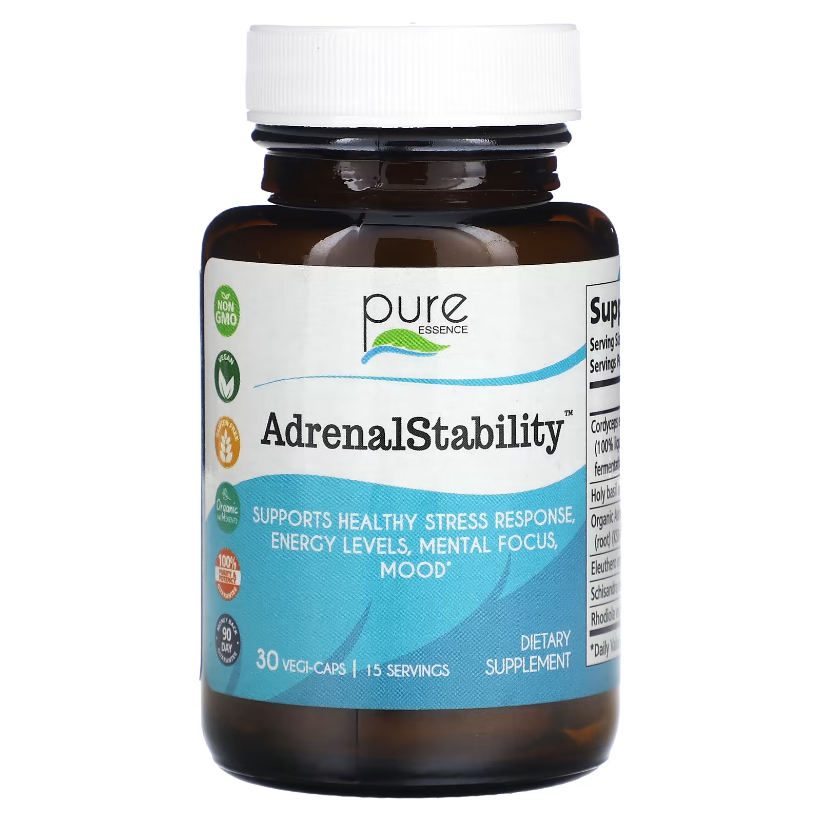 Пищевая добавка Pure Essence Adrenal Stability, 30 капсул дииндолилметан pure essence 30 капсул