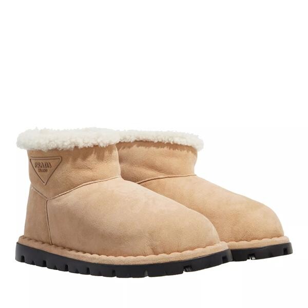 

Сапоги triangle logo suede boots Prada, бежевый