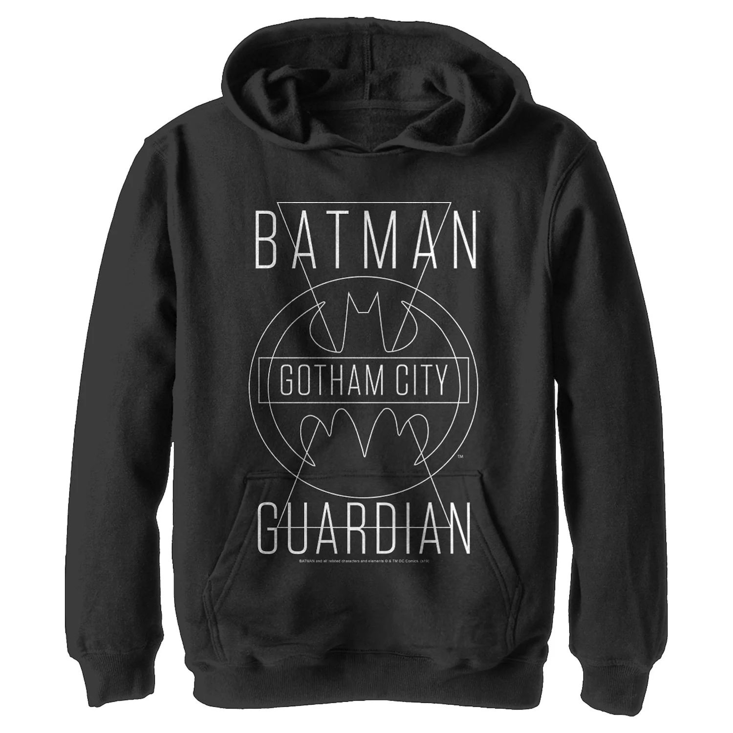 Пуловер с капюшоном и графическим рисунком для мальчиков 8–20 лет из комиксов DC Бэтмен Готэм-сити Guardian с текстовым плакатом DC Comics носки dc comics pixel – cyborg белые