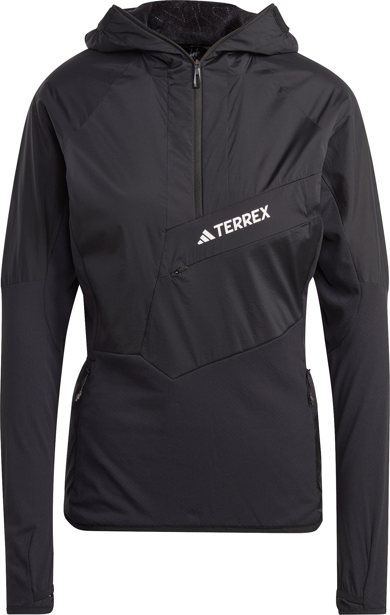 Сверхлегкая флисовая куртка Techrock с капюшоном и полумолнией - женская adidas, черный