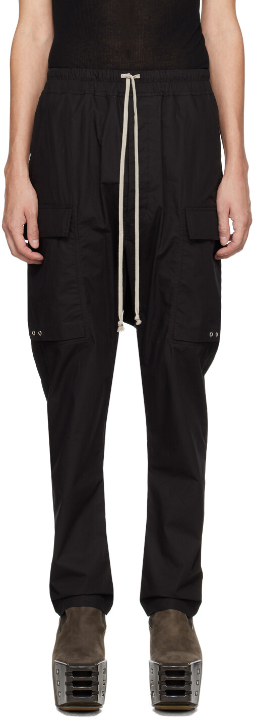 

Черные длинные брюки-карго Rick Owens, цвет Black