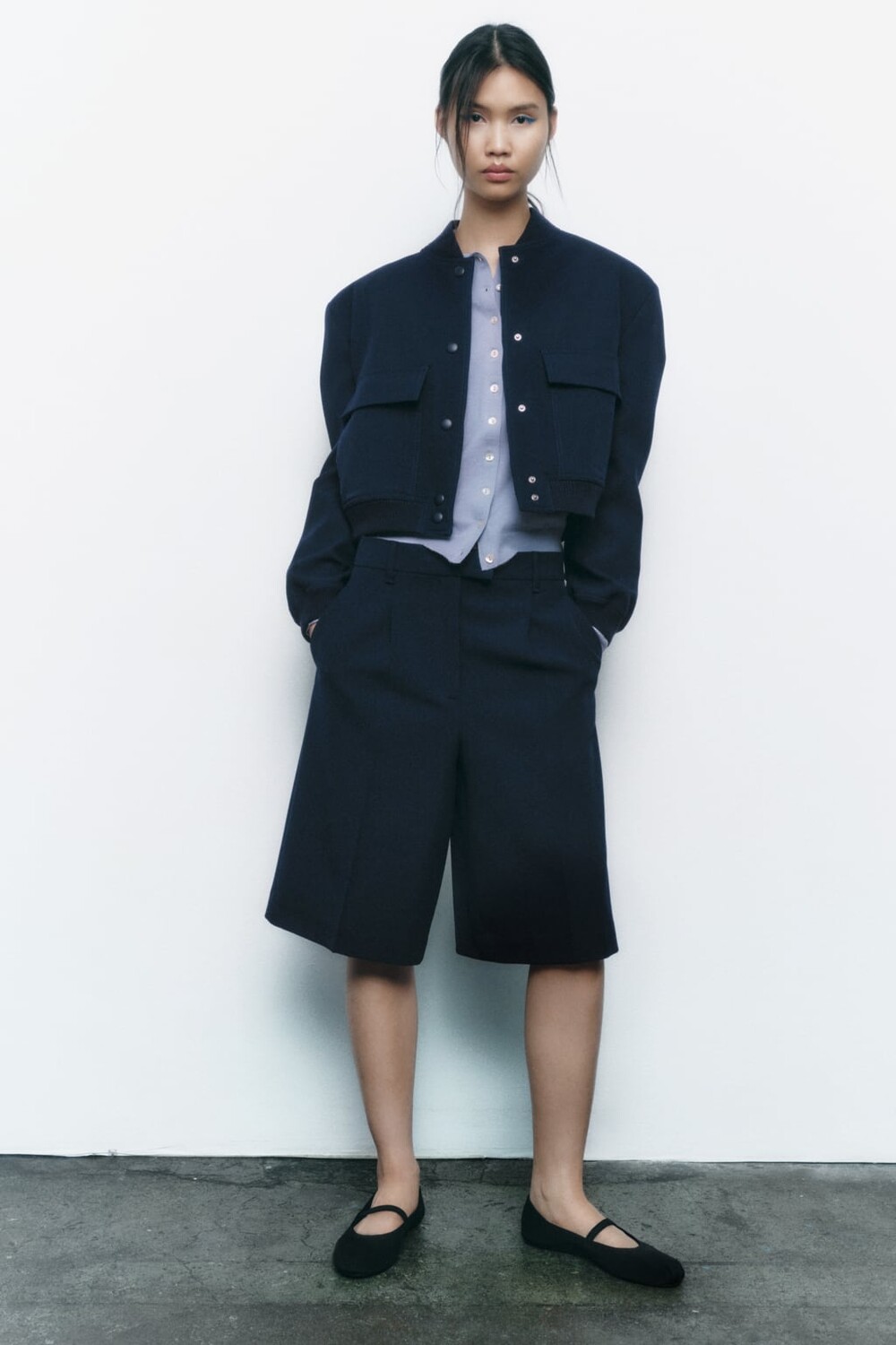 

Балетки из ткани ZARA, черный