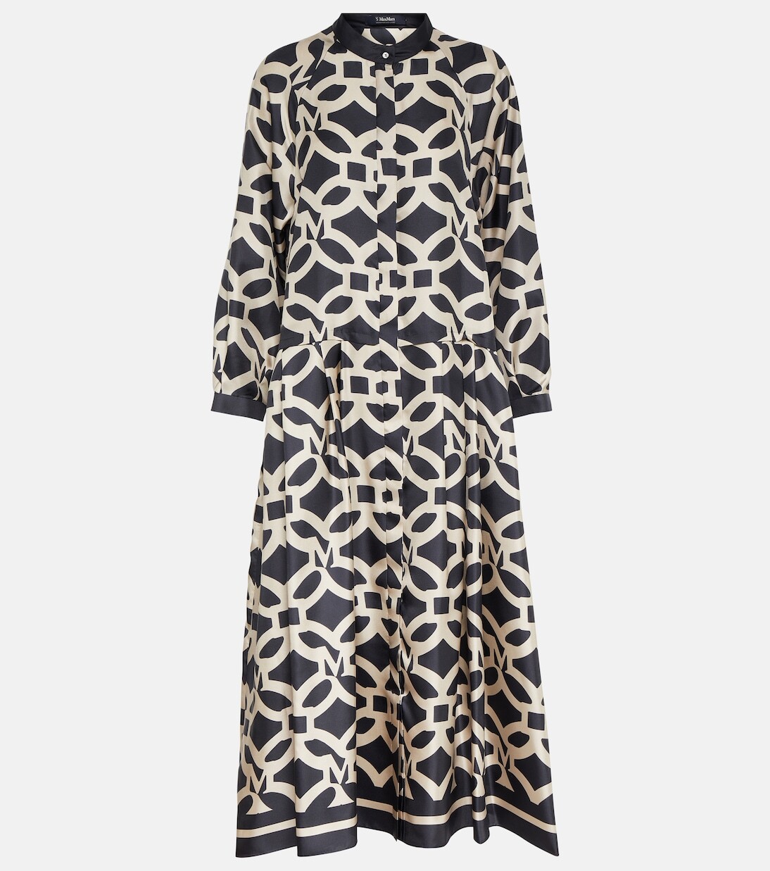 

Платье миди из шелкового твила с принтом rossana 'S Max Mara, синий