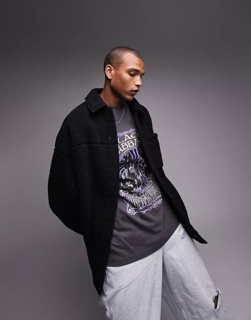 

Черная куртка Topman Borg, Серый