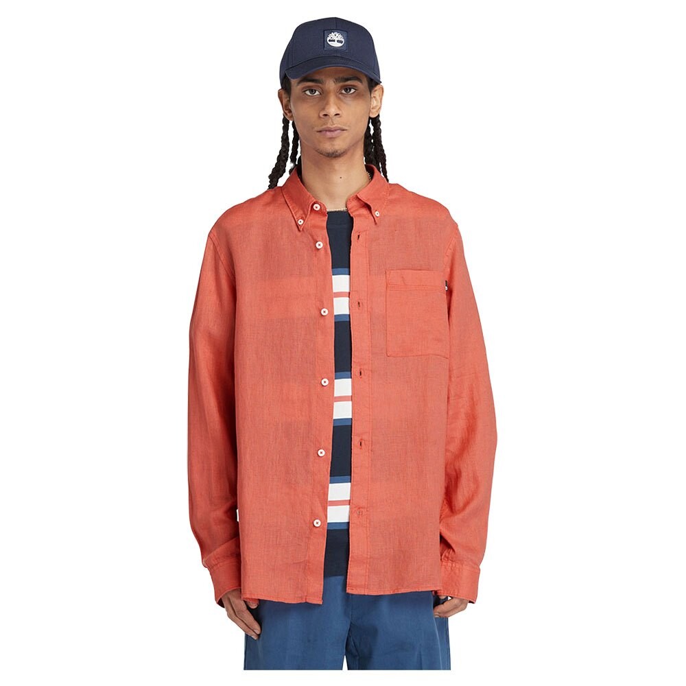 

Рубашка с длинным рукавом Timberland Mill Brook Linen Chest Pocket, оранжевый