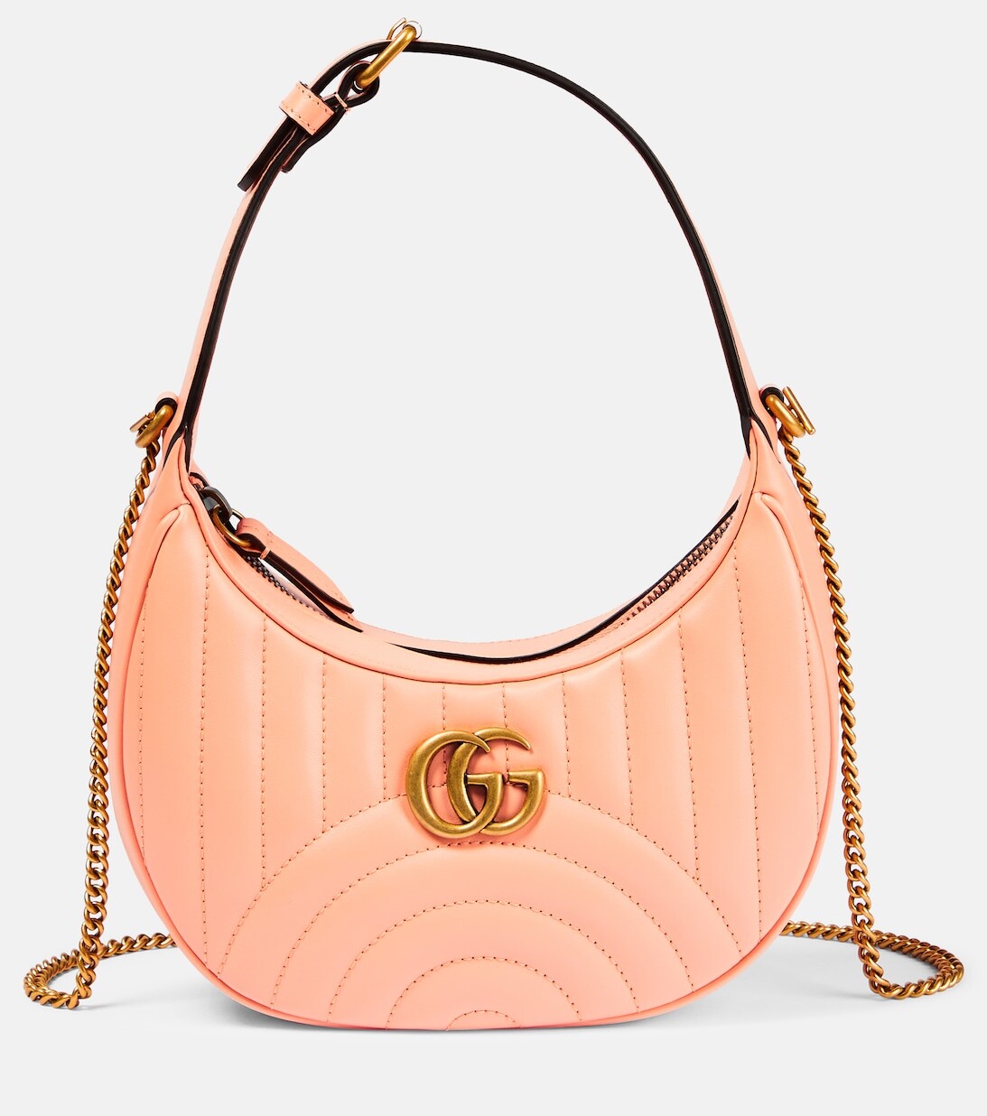 

Кожаная сумка через плечо GG Marmont Mini Gucci, розовый