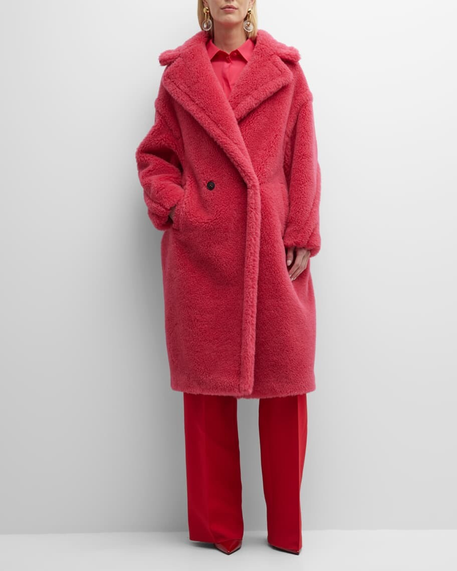

Длинное пальто из овечьей шерсти Tedgirl из альпаки Max Mara, Красный