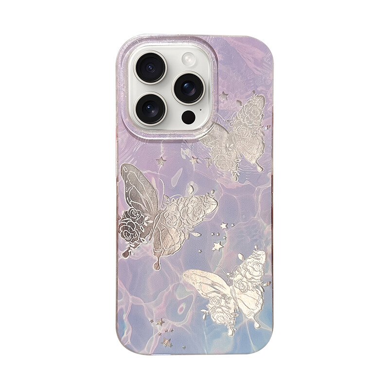 

Чехол для телефона Мексика Mesile, Feather gauze purple openwork butterfly