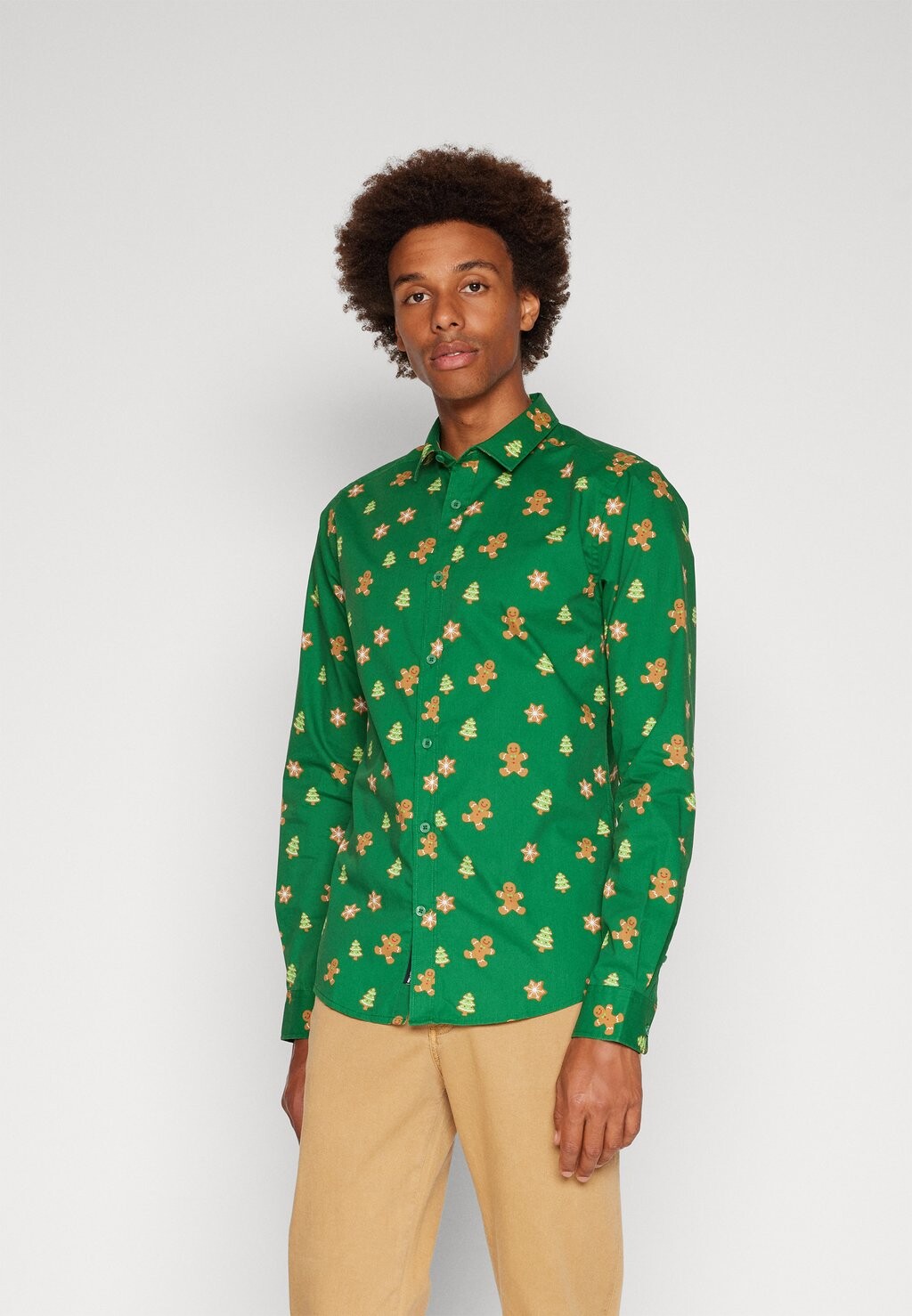 

Рубашка ONSALF XMAS COOKIE SLIM POPLIN SHIRT Only & Sons, цвет eden